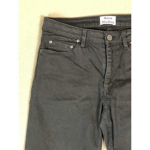 Acne‎ Studios Jeans Womens 29/30 Black Skinny 5 Pockets Mid Rise Stretch Denim - Picture 3 of 12